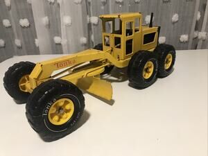 Vintage 70's TONKA MR-970 Road Grader Metal Yellow Construction Toy Vehicle 18”